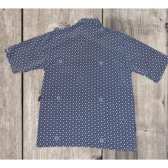 Vintage SOUTHPOLE Y2K Button Up Shirt All Over Print Blue Men’s Size Medium - Picture 7 of 8